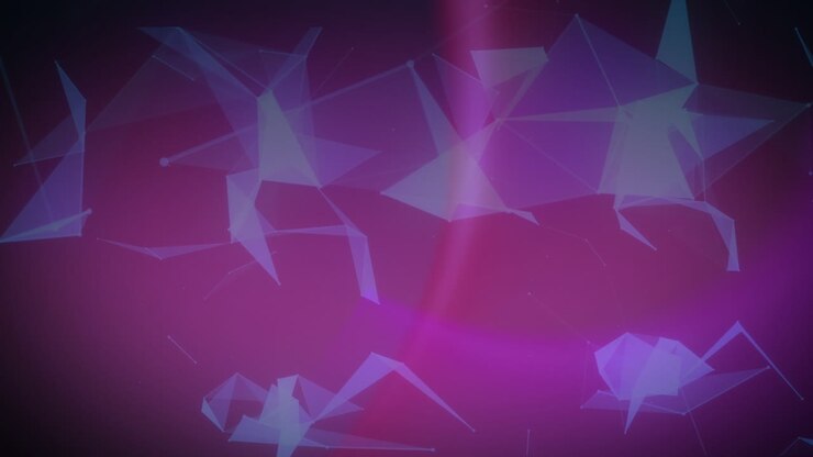 Animazione di reti plexus blu che fluttuano su scie luminose su sfondo rosa