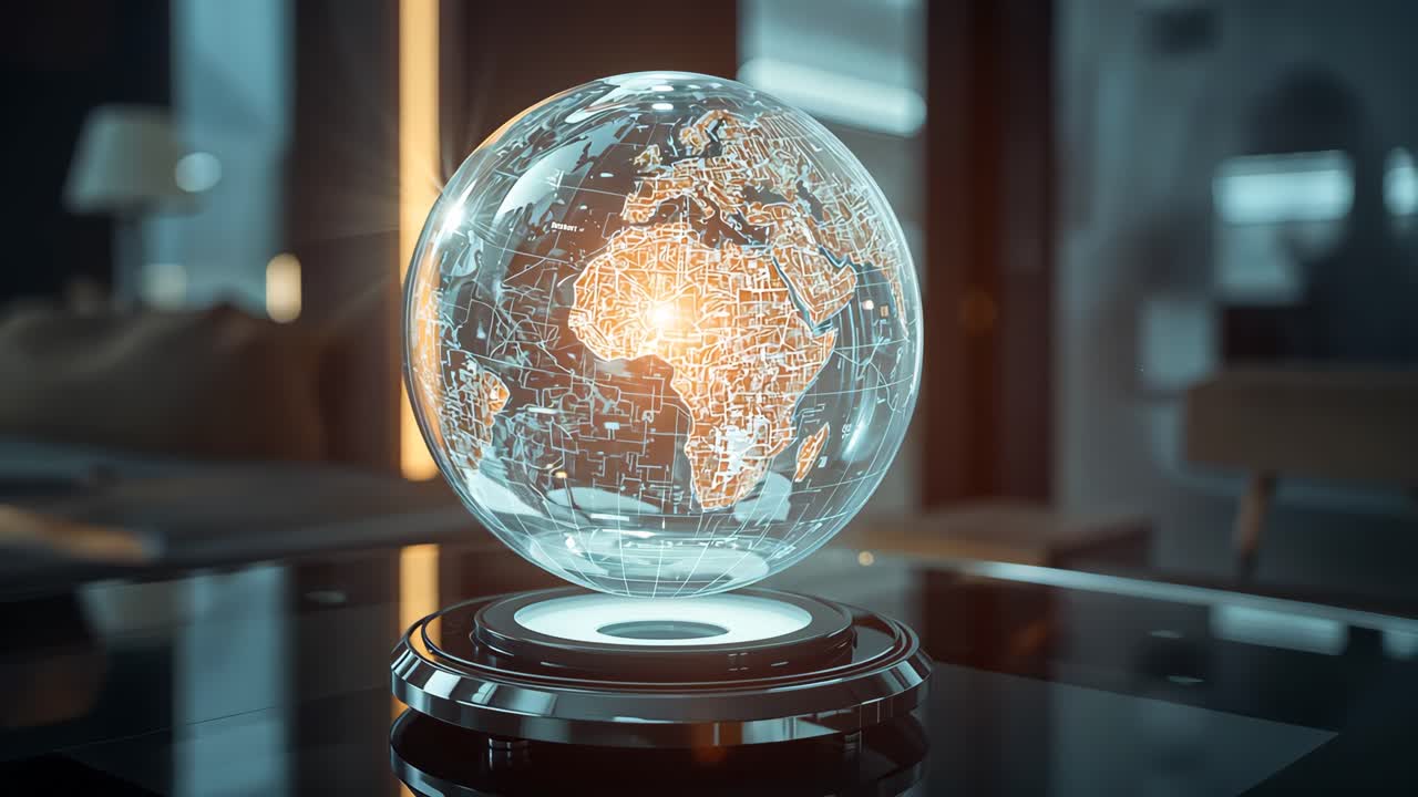 Futuristic Holographic Globe