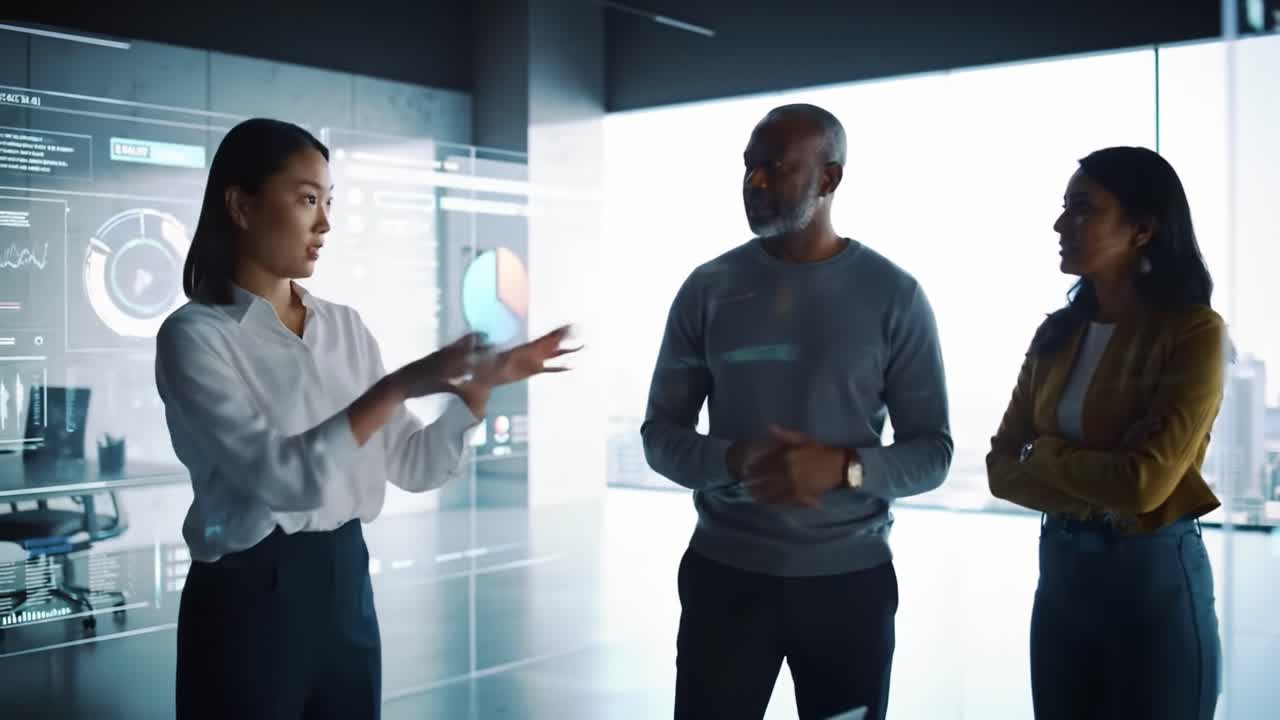 Business Meeting in Modern Office