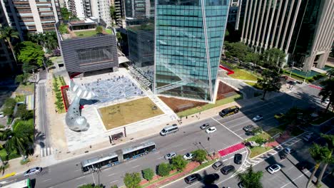 faria lima avenue  postcard of downtown district of sao paulo brazil.