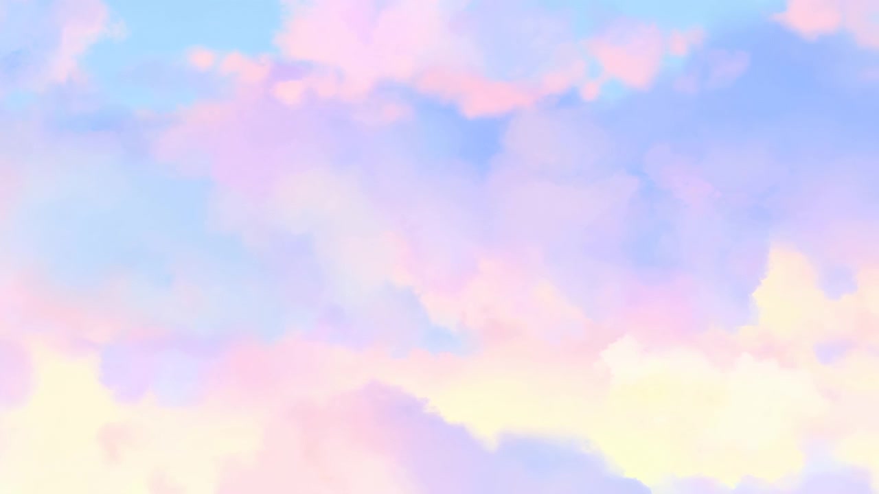 Nuvole pastello animate che si muovono in un cielo onirico
