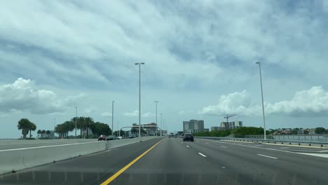 drivers pov on brand new highways in clearwater florida