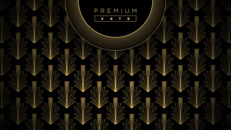 diseño de cartel dorado de venta premium en fondo negro en video 4k.