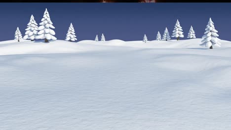 animation of snow falling over winter scenery