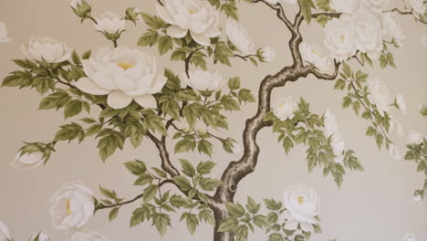 elegant white peony floral wallpaper or mural design