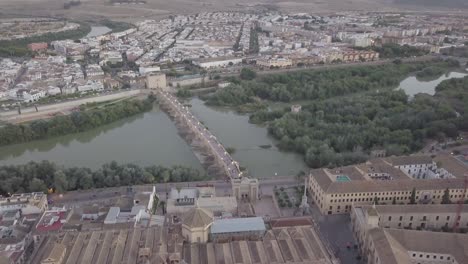 aerial view of cordoba with landmarks, andalusia, spain