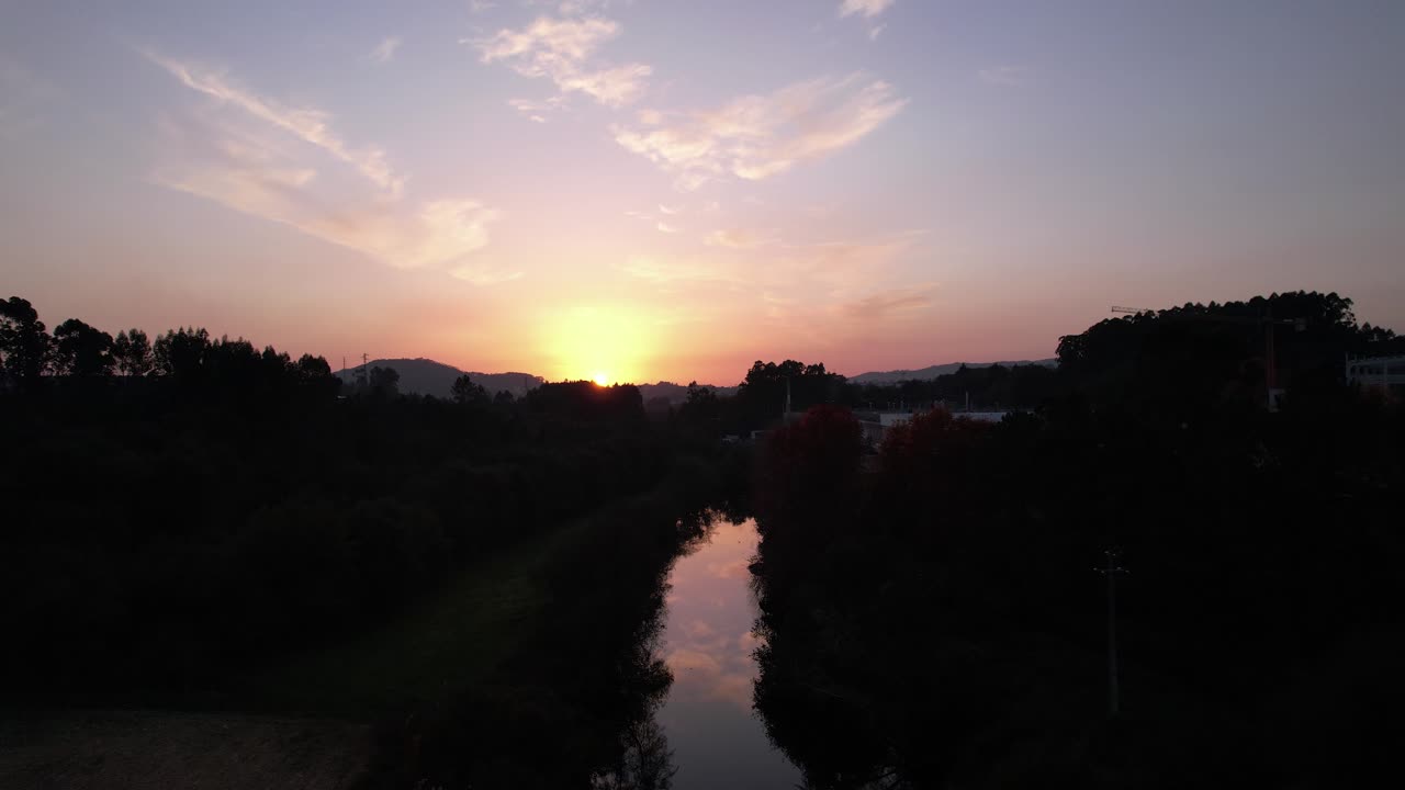 Nature Landscape. River at Sunset