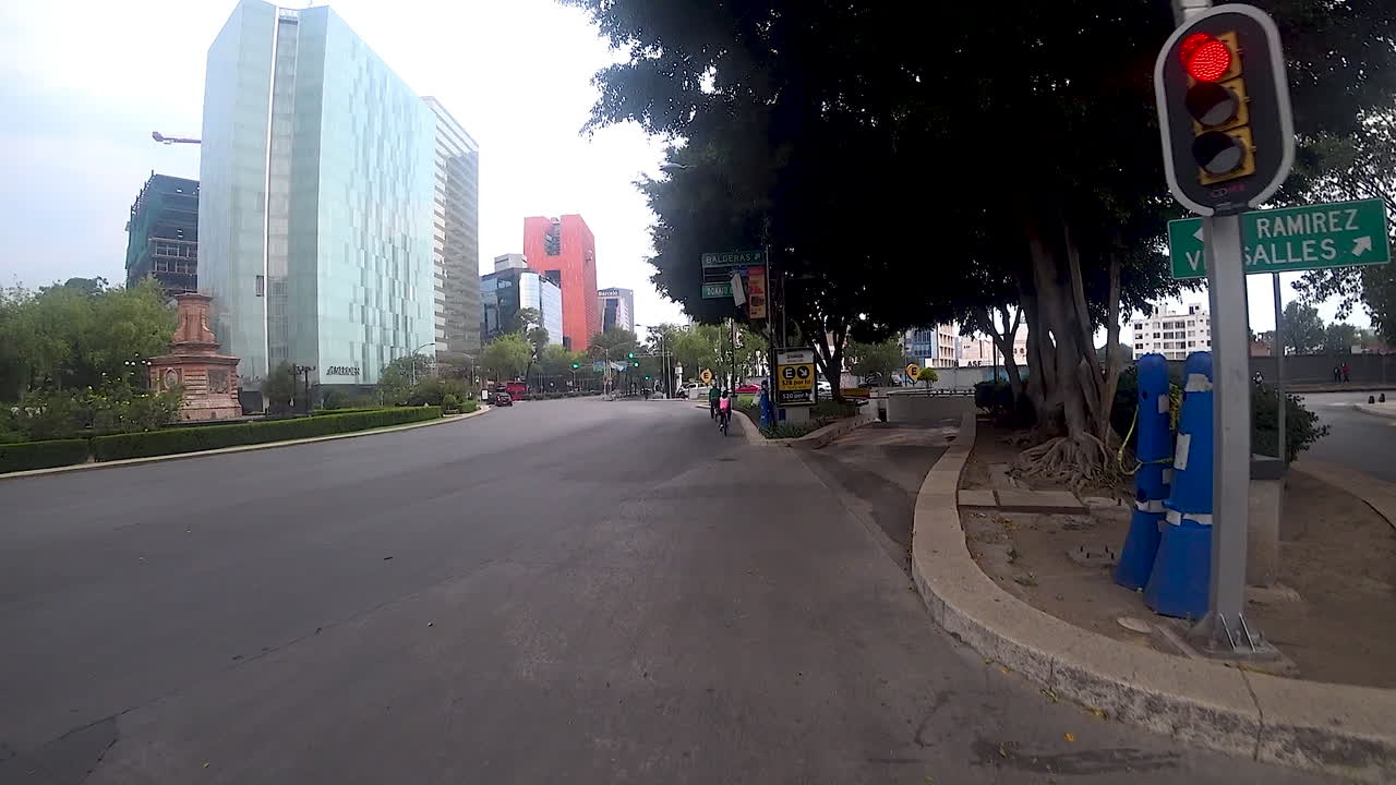 Bike route in Paseo de la Reforma in Mexico city