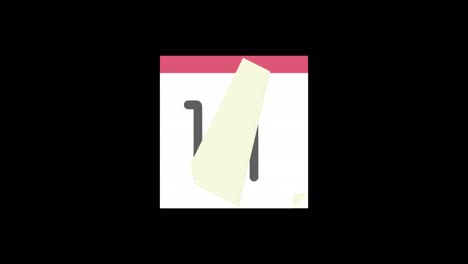 simple and cute daily calendar with loop animation on black background