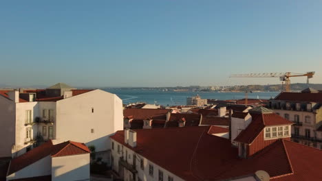 aerial view of lisbon, portugal: red rooftops and cityscape