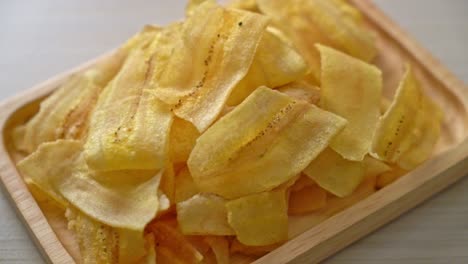 crispy banana chips - fried or baked sliced banana