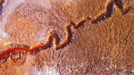 colorful textures on sandy terrain at mine site in huelva