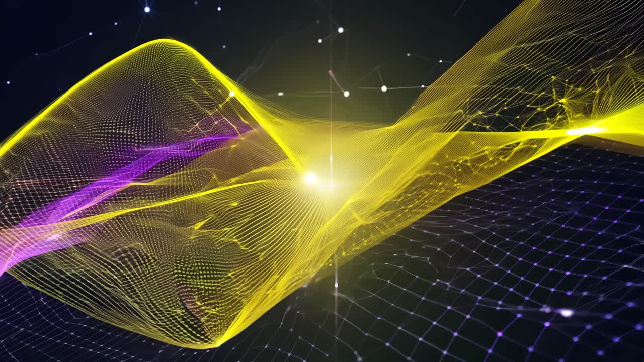 A yellow line with many dots and stars in the background. The yellow line is the main focus of the image
