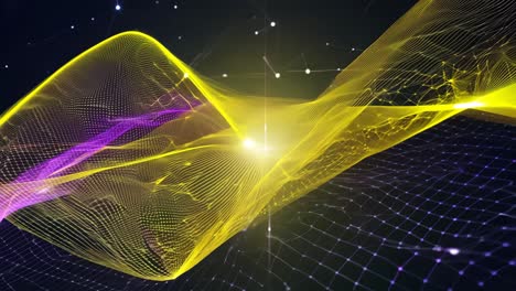 a yellow line with many dots and stars in the background. the yellow line is the main focus of the image