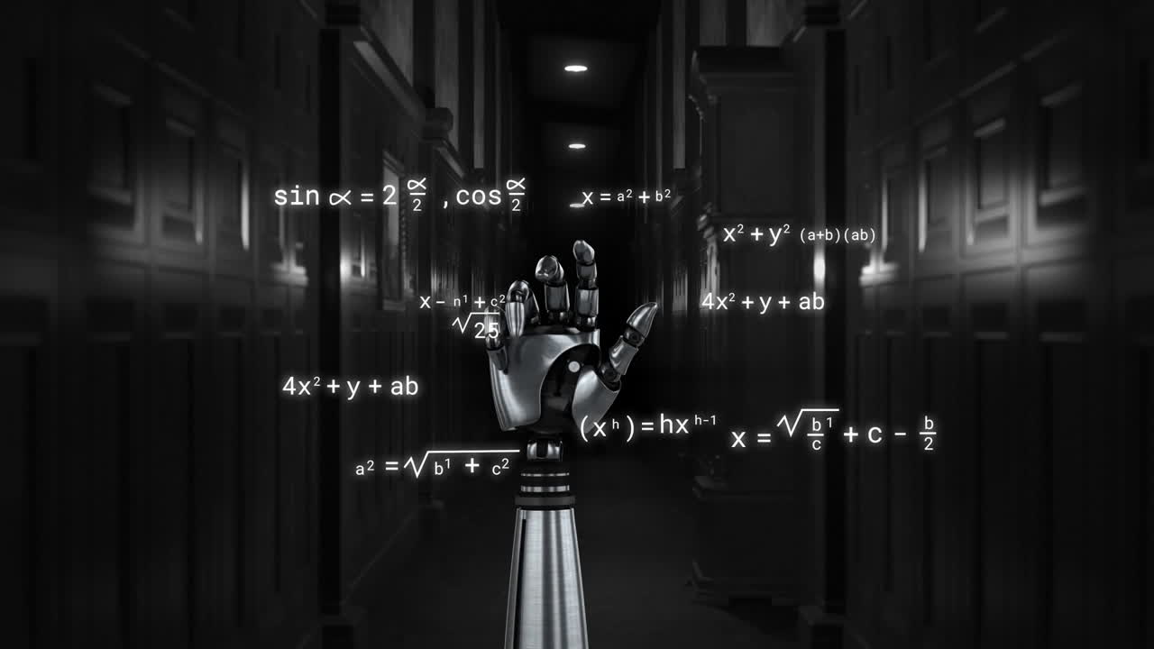Animation of scientific data processing over robot's arm