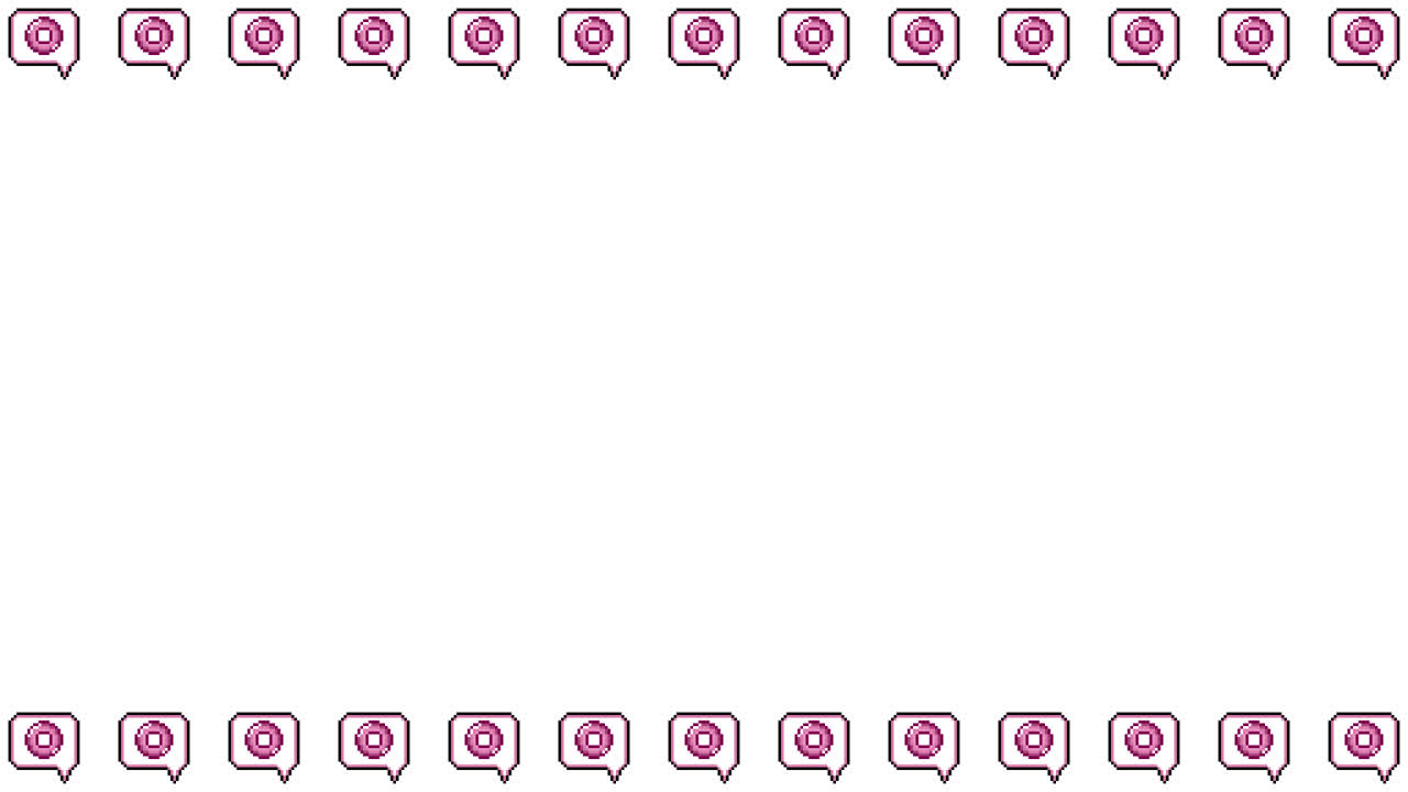 Pixel Art Speech bubble icon Circle mark Frame Animated Overlay 1080p Transparent 30 fps (1).mov