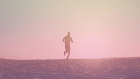 animación de un hombre afroamericano corriendo en la playa