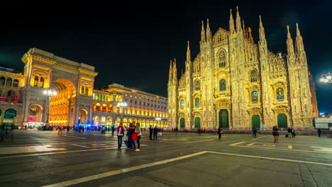 time lapse of people milan cathedral , milan italy