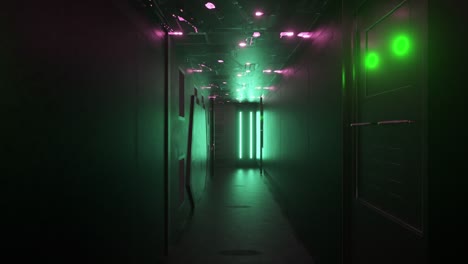 futuristic neon corridor