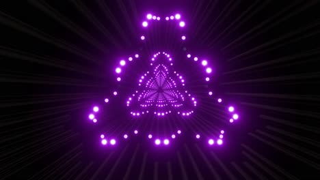 purple glowing triangle tunnel visual effect