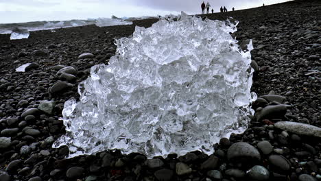 Lump-of-ice-on-Diamond-Beach-from-Jokulsarlon-Glacier-Lagoon-in-Iceland