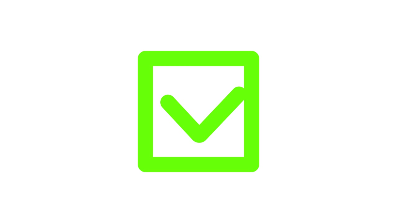 Animated Green Checkmark Appearing in a Square Box