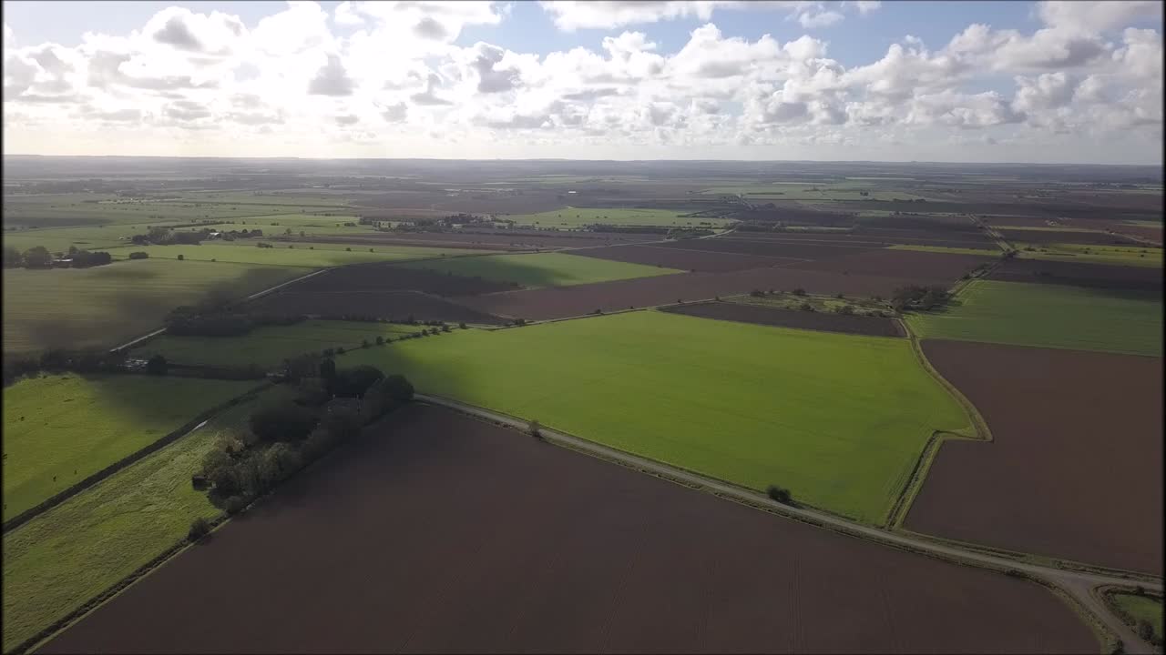A view from above the British countryside, in England