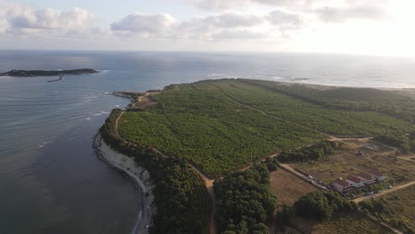 dron aéreo de la línea costera del océano del mar