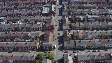 Drone-Shot-Tracking-Van-Across-Wavertree-Housing-Estate