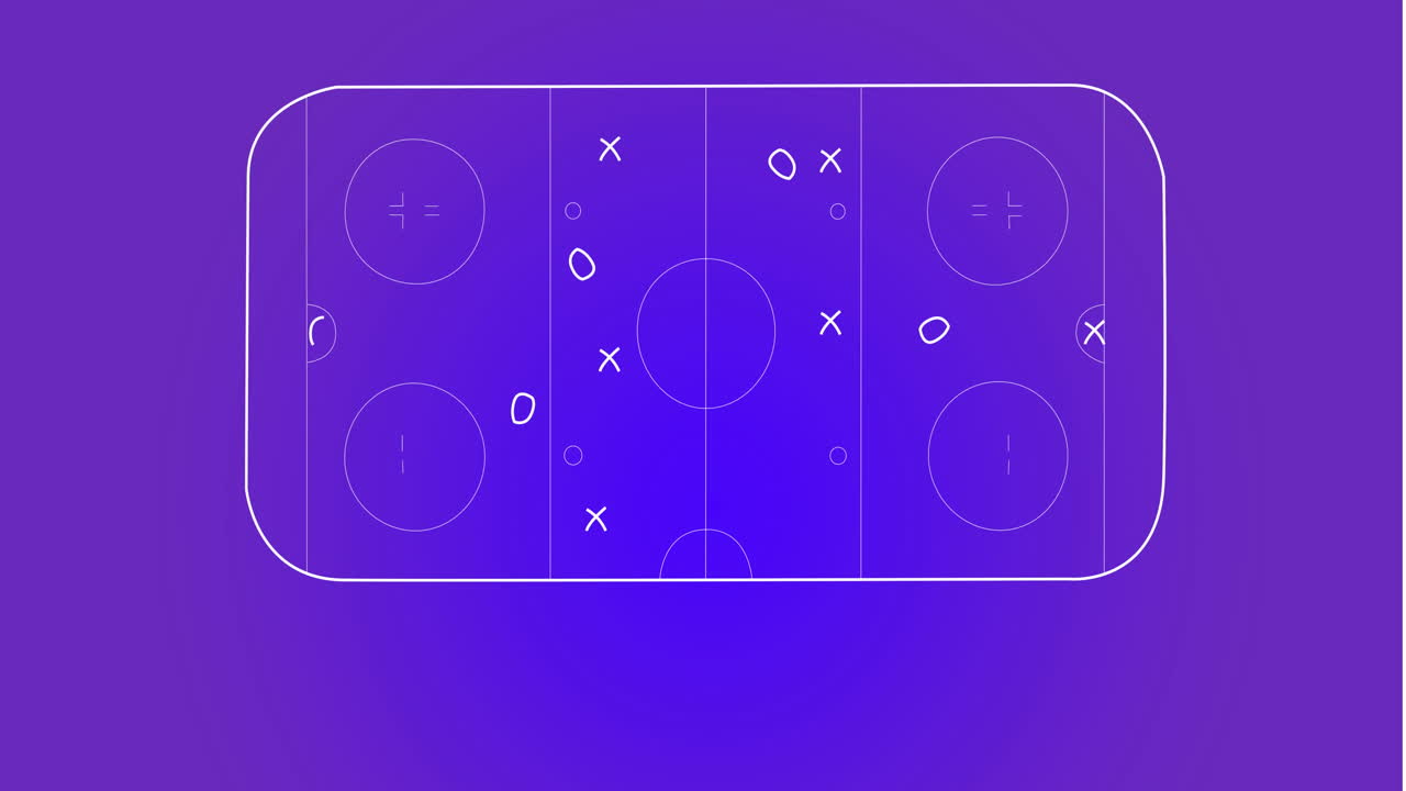 animación del plan de juego táctico en el campo de hockey