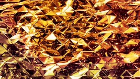 looped abstract background with wavy sparkling golden liquid pattern on shiny glossy surface. viscous yellow fluid like surface of gold foil or brilliant glass. beautiful creative festive backdrop.