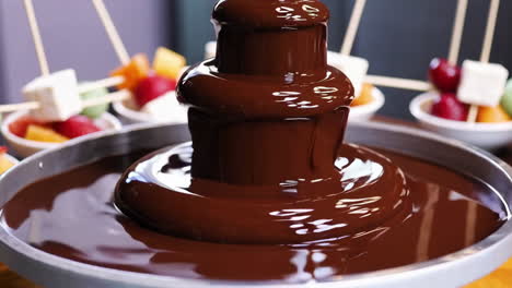 chocolate fountain with fresh fruit