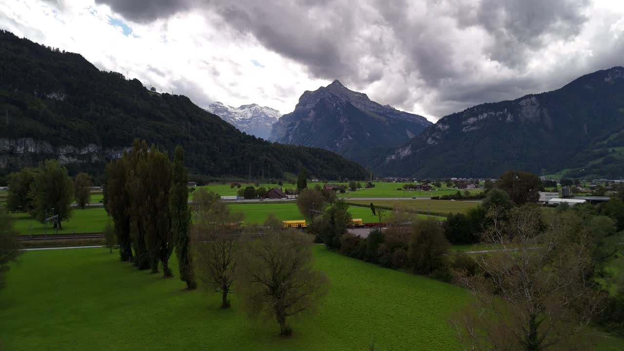 Majestic Swiss Alps Mountain Valley Landscape