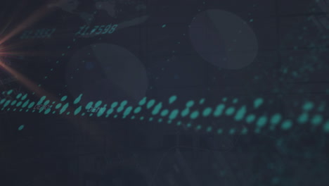animación del procesamiento de datos y rastros luminosos sobre fondo negro