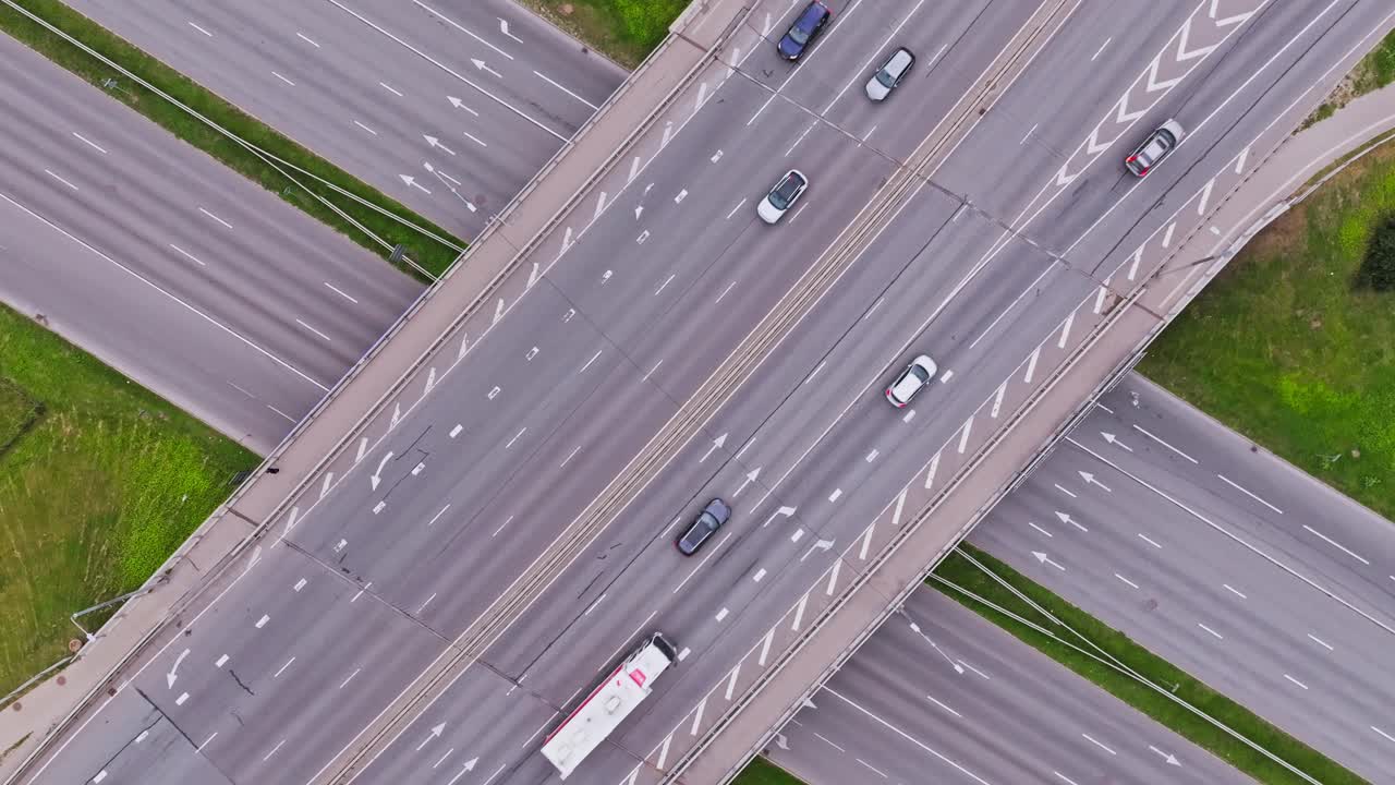 Aerial shot, traffic density representing mobility emissions and global economy