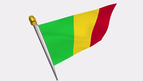 video de bucle de la bandera de mali revoloteando en el viento, video en cámara lenta de 4k, con canal alfa