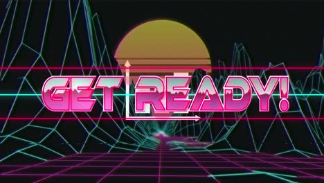 animación de prepararse en el espacio abstracto digital