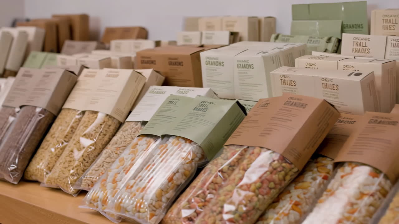 Organic Pasta Products on Display