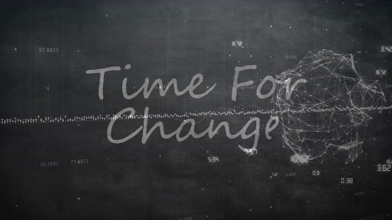 Digital Animation of Time for Change Text with Data Visualization