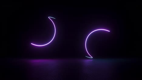 neon glowing moons