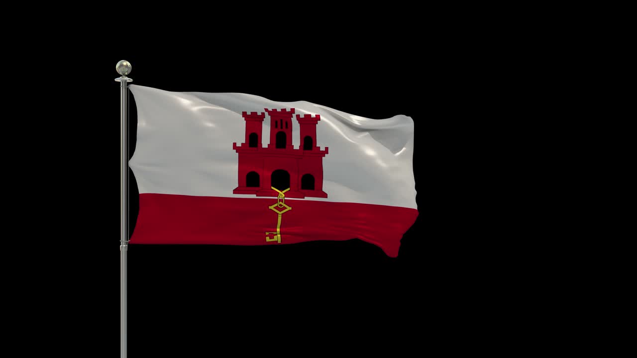 지브롤터는 기둥에 국기를 흔들고, 테이블 발에 다양한 발을 흔들고 있습니다.