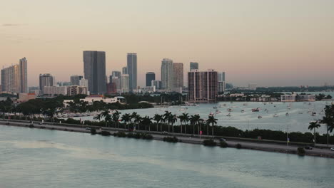 miami skyline at sunset
