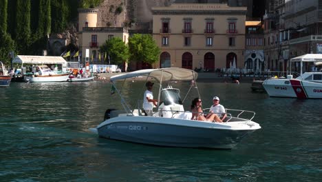 people enjoying a boat ride in sorrento