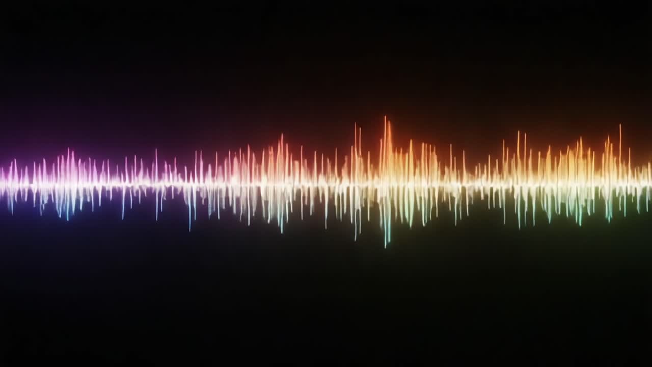 Vibrant Spectrum of Sound: A Stunning Visual Representation of Audio Waves Showcasing Dynamic Frequencies and Color Gradients in Abstract Digital Art