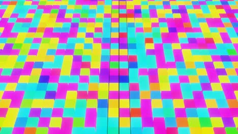 hipnótico parpadeando cubos de colores. bucle capaz de animación 3d para el fondo.