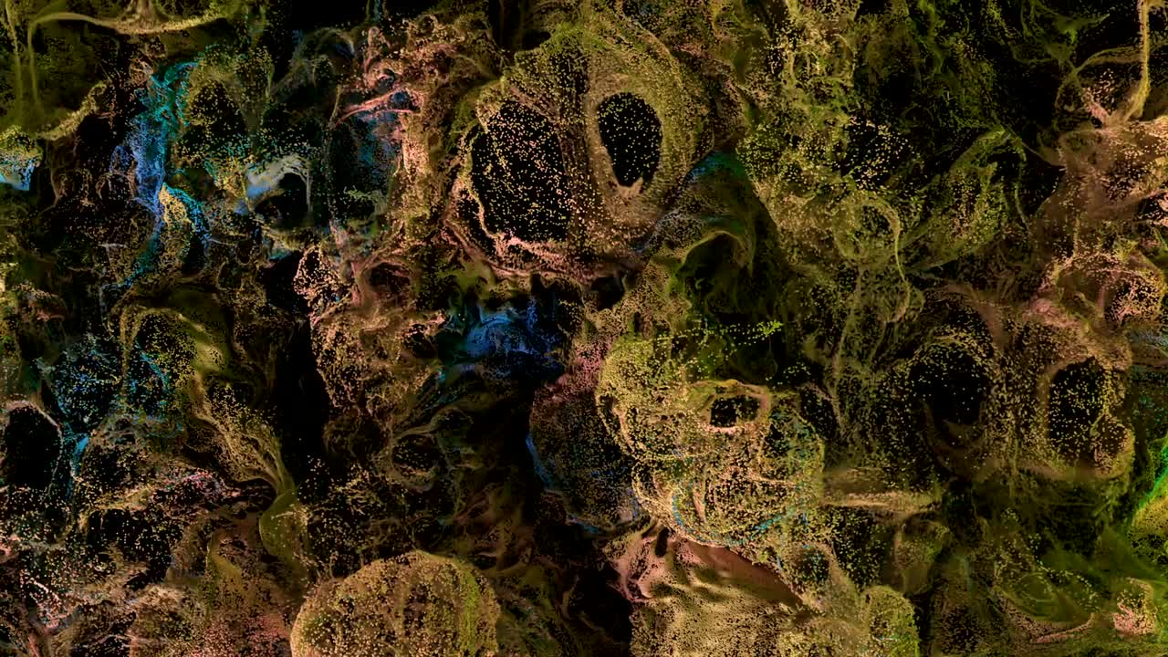 una increíble vista macro de una explosión de polvo de pintura cg.