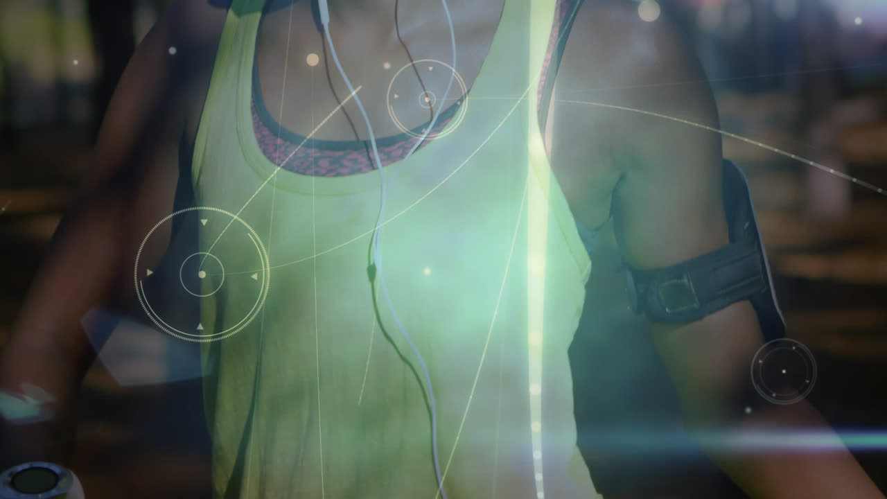 숲에서 운동하는 여성에 대한 연결 네트워크의 활성화