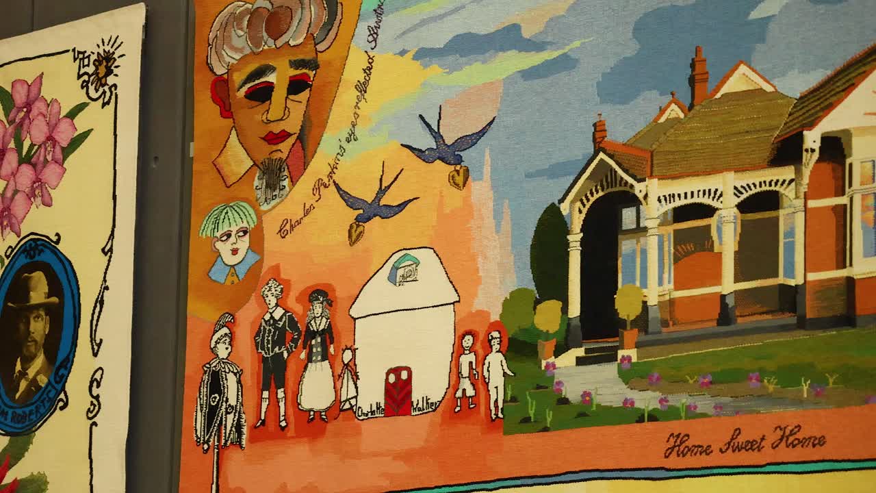 역사적 요소 를 포함 한 다채로운 빅토리아 시대 테마 의 예술 작품