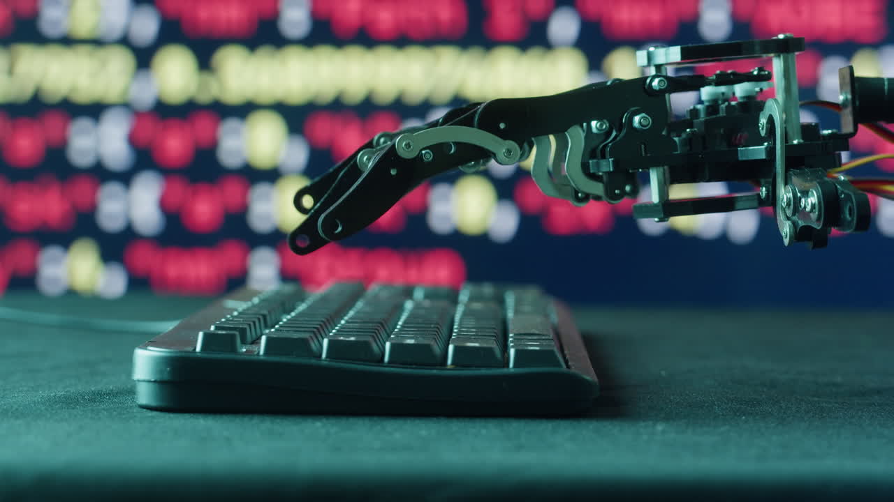 로이 키보드에서 타이핑하고 있습니다.