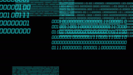 animación del procesamiento de datos sobre un fondo negro